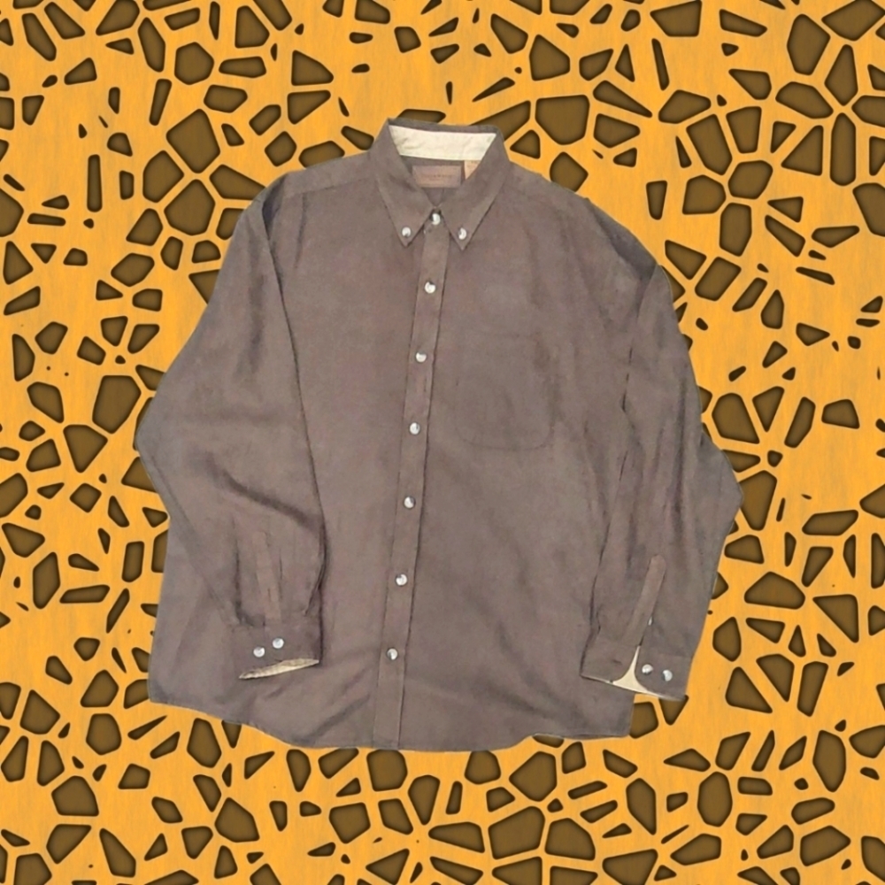 CLEARWATER OUTFITTERS Men 2XL Brown Button Down Long Sleeve Cotton Casual Shirt - Picture 2 of 6